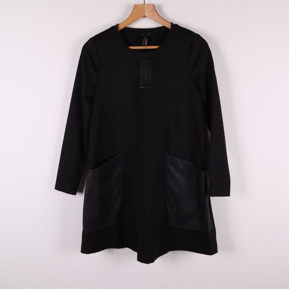 BCBGMAXAZRIA Basic Relax Dress Leather Pockets - Picture 1 of 5